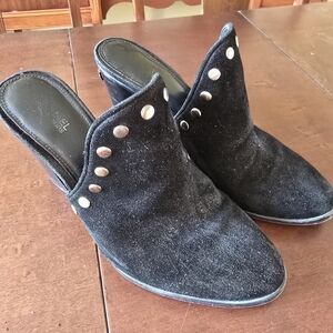 Michael Kors Black Suede Studded Mules